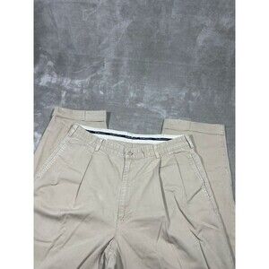 Polo Ralph Lauren Pleated Pants Men Size 36x32 Khaki Chino Casual Cuff